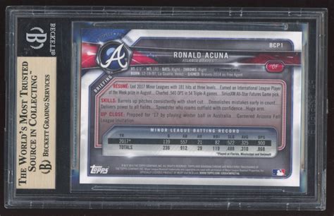 Ronald Acuna 2018 Bowman Chrome Prospects Blue Refractors BCP1 RC 140