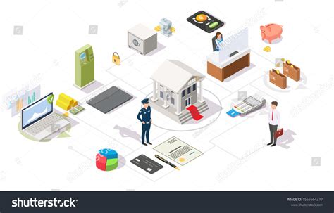 Banking Services Vector Flat Isometric Flowchart Stock Vector Royalty Free 1565564377