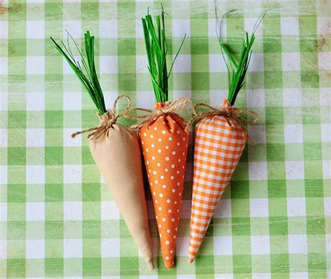 Farmhouse Stuffed Fabric Carrot Bundles Fabric Carrots Etsy