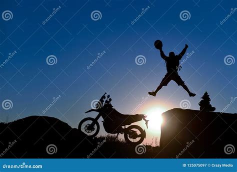 Motorcycle Adventurer Silhouette Stock Image 125074849