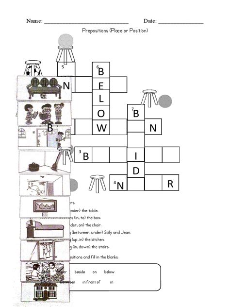 B E N L O B N W B B I D N R Prepositions Place Or Position Pdf