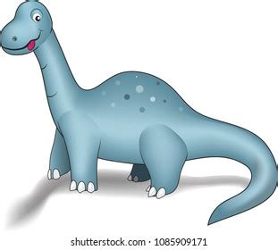 Cartoon Illustration Brontosaurus Dinosaur Vector Stock Vector Royalty