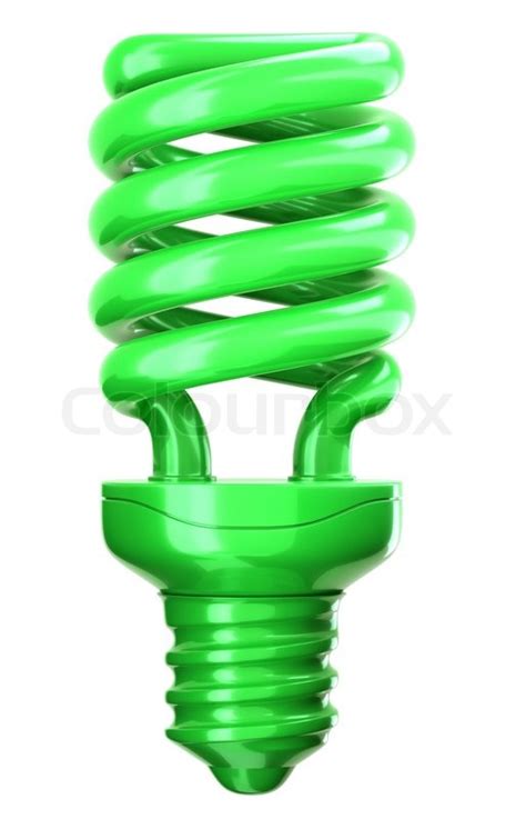 Green light bulb: efficiency and eco ... | Stock image | Colourbox