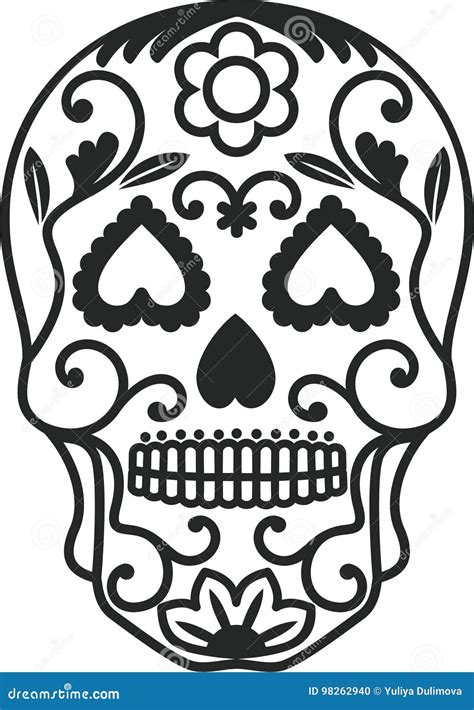 Sugar Skull stock vector. Illustration of head, digital - 98262940