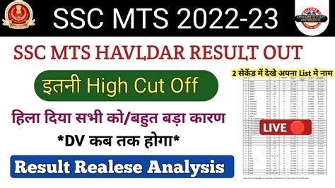 Ssc Mts And Havaldar 2022 2023 Tier 1 Result Out Havaldar Delhi Cutoff