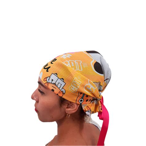Gorro Largo Médico Quirúrgico Dama Figuras Gatito Doctor Medicci