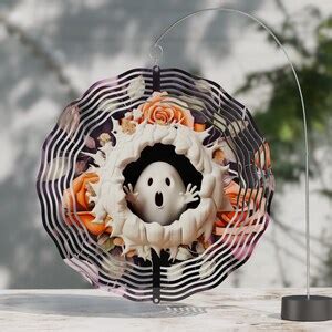 Cute Ghost Wind Spinner Sublimation Design Halloween Wind Spinner Png