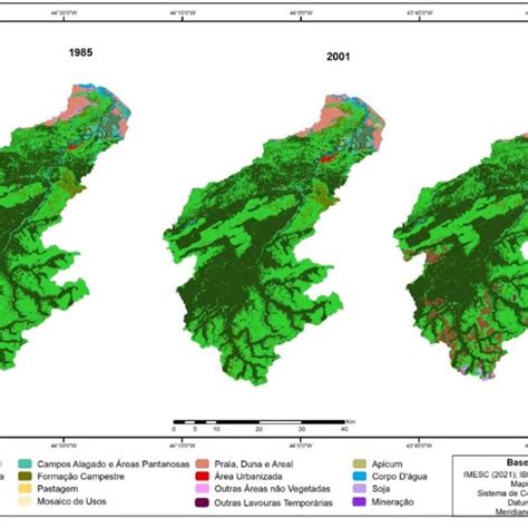 Modificações Do Uso E Cobertura Da Terra Na Bacia Hidrográfica Do Rio Download Scientific