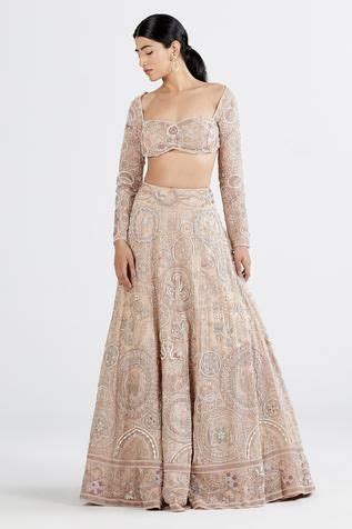 Megha Bansal Ahana Embroidered Lehenga Set Pink Zardozi Silk