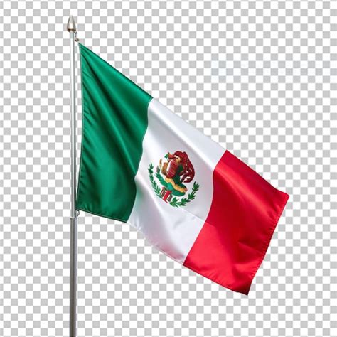 Premium PSD Textured Flagpole Flag Of Mexico