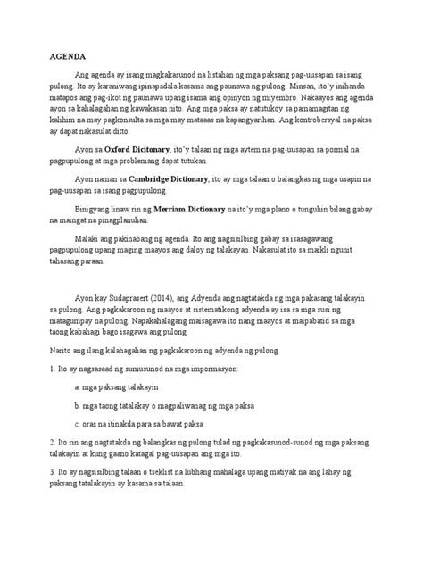 Agenda Report Fil Handout Pdf