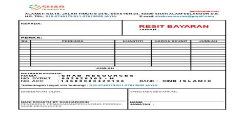 Download Pdf Contoh Resit Pembelian
