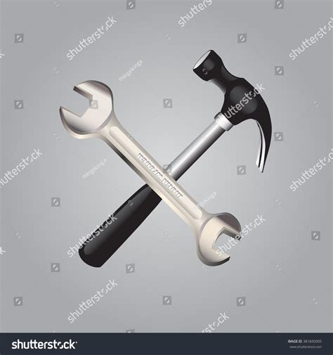 Hammer And Screw Wrench Royalty Free Stock Vector 381845005