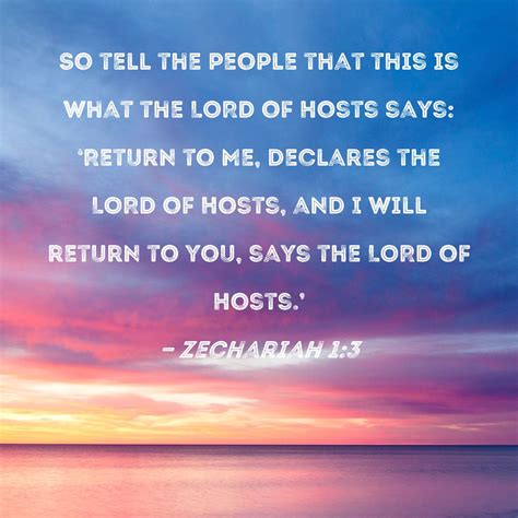 Zechariah So Tell The People That This Is What The Lord Of Hosts