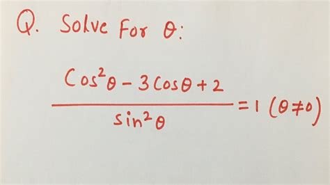 How To Solve For Cos Theta