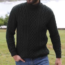 Pull Col Roul Vert Aran Woollen Mills Pull En Laine M Rinos Le