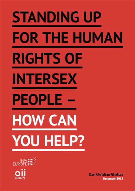 Toolkit Standing Up For The Human Rights Of Intersex People How Can