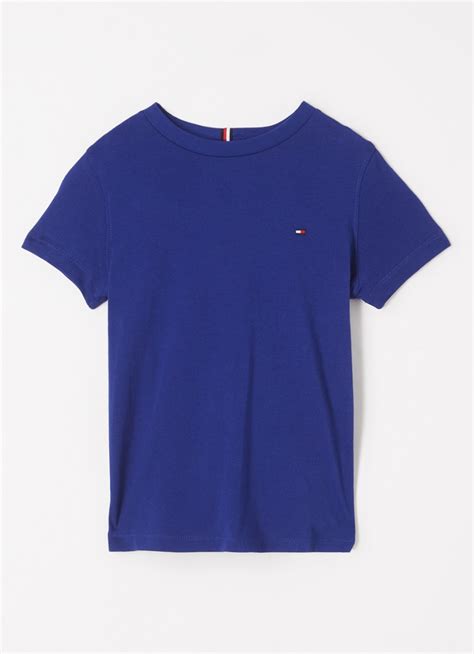 Tommy Hilfiger T Shirt Met Logoborduring • Donkerblauw • De Bijenkorf