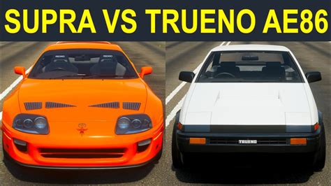 Forza Horizon 4 Toyota Sprinter Trueno Ae86 Vs Toyota Supra Rz Drag Race Youtube