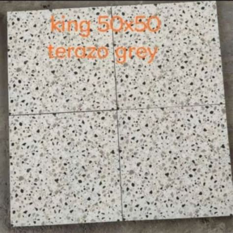 Keramik Lantai 50x50 Terazo Grey Textur Licin By King Lazada Indonesia