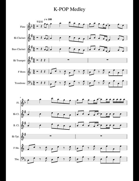 K Pop Medley For Wind Ensemble Sheet Music For Flute Clarinet Trumpet