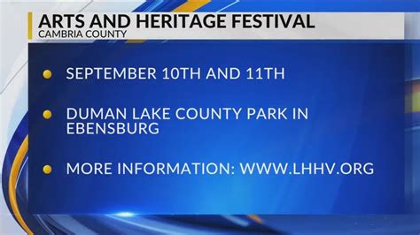 2022 Cambria County Arts And Heritage Festival Kicks Off Next Weekend