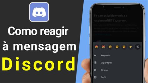 Como reagir à mensagem no Discord Mobile Reagir a mensagens Discord