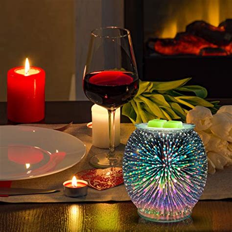 3d Fireworks Glass Electric Wax Melt Warmer Wax Burner Melter Fragrance