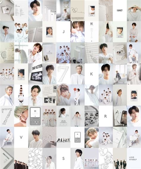 80 PCS BTS White Wall Collage Kit BTS K pop Aesthetic Etsy México