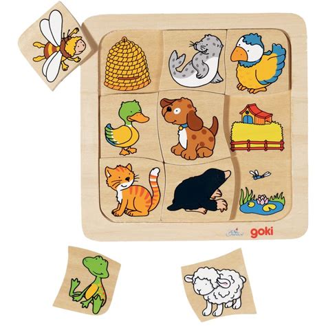 Legespiel Puzzle Rahmenpuzzle Holzspiel Goki 56881