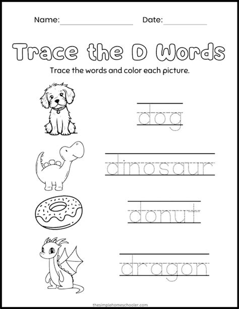 Free Printable Tracing Words Vocabulary Worksheet Worksheets Library