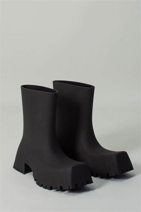 Balenciaga Trooper Rubber Ankle Boots In Black Modesens