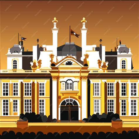 Premium Vector Palace Of Versailles Vector Illustration