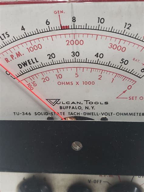 Vintage Vulcan Tools Tu Tach Dwell Volt Ohmmeter Ebay