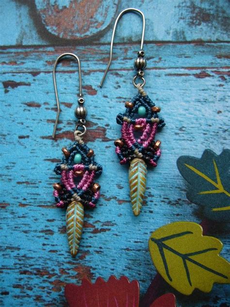 Makramee Ohrringe Ohrh Nger Micromacrame Earrings Boho Geschenk F R