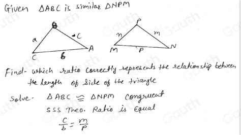 Solved 12 In The Drawing Below ABC Is Similar To NPM Which Ratio