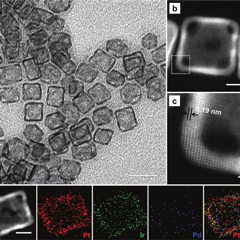 A Tem Image Of The Pt Ir Pd Alloy Cubic Nanocages Scale Bar Nm