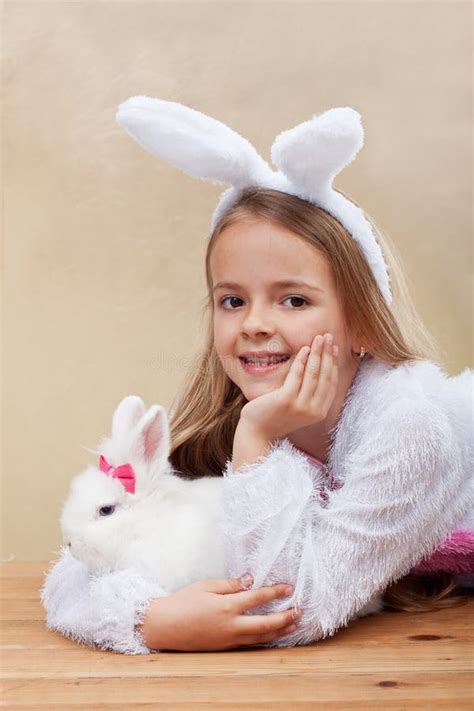 Girl With Bunny Ears Stock Image Image Of Holiday Smile 170686975