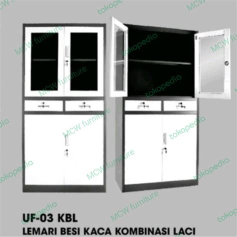 Jual UF 03 KBL UNO LEMARI ARSIP BESI PINTU KACA PINTU BESI LACI LEMARI