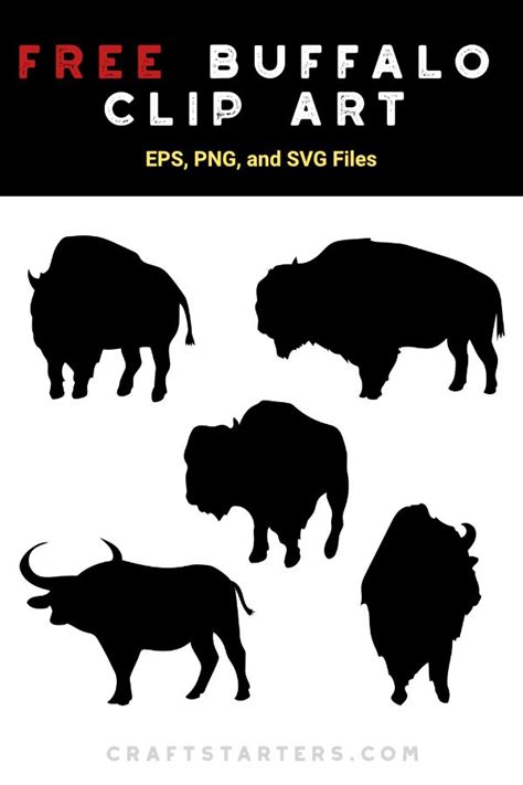 Free Buffalo Silhouette Clip Art in EPS, PNG, SVG Formats