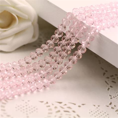 Aaa Top Quality Pink Color Loose Crystal Glass Rondelle Beads Mm