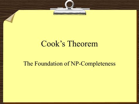 Cooks Theorem