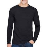 Custom Bayside Unisex Union Made Long Sleeve Pocket Crew T Shirt