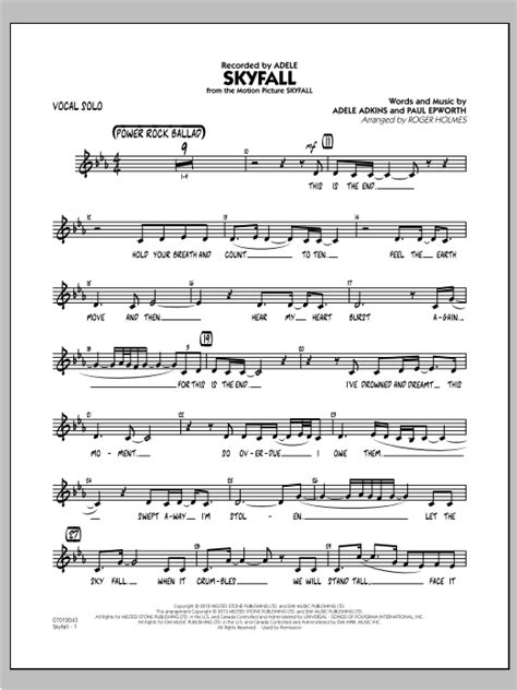 Skyfall Vocal Solo By Roger Holmes Sheet Music For Jazz Ensemble At