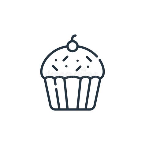 Icono De Vector De Cupcake Trazo Editable De Bizcocho S Mbolo De