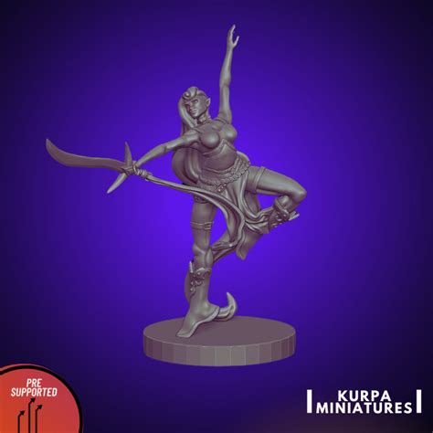 3d Printable Blade Dancer By Kurpa Miniatures