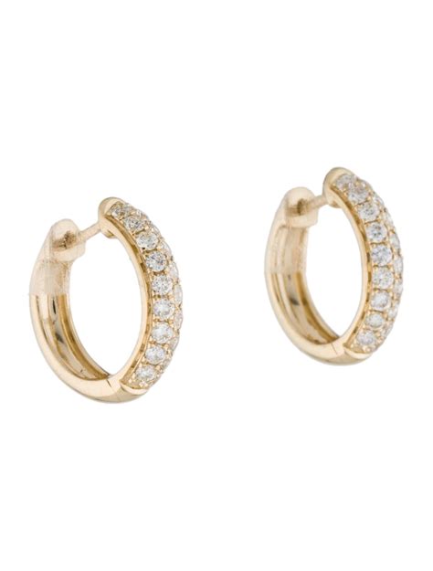 Jude Frances 18K Diamond Huggie Hoop Earrings 18K Yellow Gold Huggie