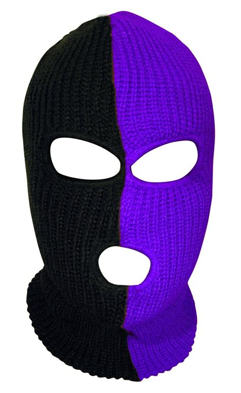 Purple And Black Ski Mask Two Tone Etsy In 2021 Ski Mask Purple