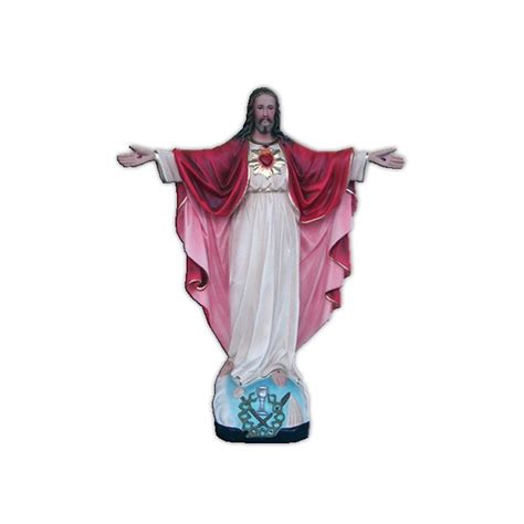 Estatua Sagrado Corazón de Jesús con Brazos Abiertos 55 cm.