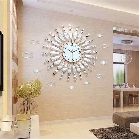 3D Wall Clock Modern Design Living Room Acrylic Mirror Decorative Wall